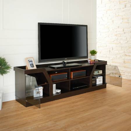 亀の甲羅のような形をしたテレビ台。